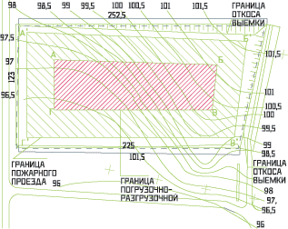 Границы зоны размещения складского комплекса и погрузочно-разгрузочной площадки